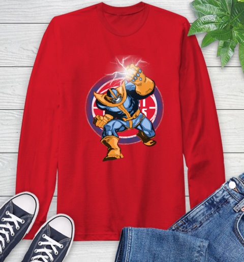 Detroit Pistons NBA Basketball Thanos Avengers Infinity War Marvel Long Sleeve T-Shirt 11