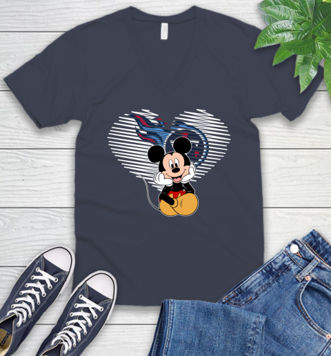 NFL Tennessee Titans The Heart Mickey Mouse Disney Football T Shirt_000 V-Neck T-Shirt 8