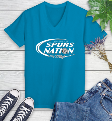 NBA A True Friend Of The San Antonio Spurs Dilly Dilly Basketball Sports Women's V-Neck T-Shirt 7