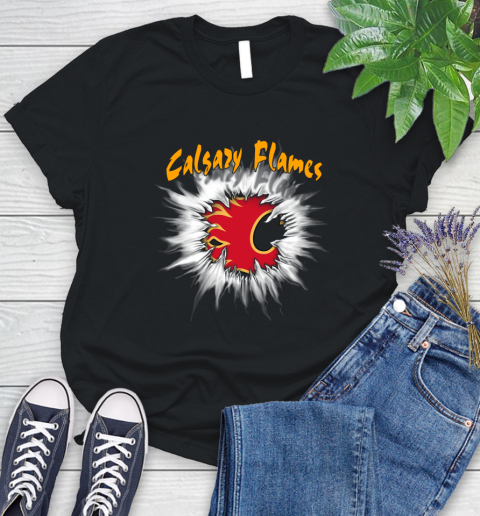 Calgary Flames NHL Hockey Adoring Fan Rip Sports Women's T-Shirt