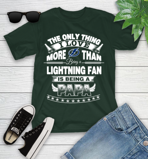 NHL The Only Thing I Love More Than Being A Tampa Bay Lightning Fan Is Being A Papa Hockey Youth T-Shirt 5