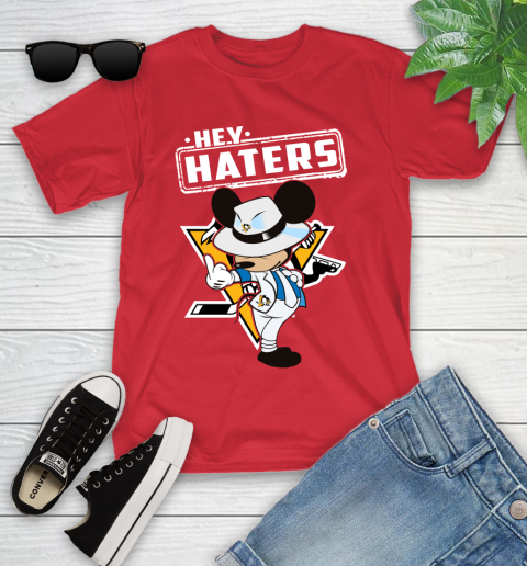 NHL Hey Haters Mickey Hockey Sports Pittsburgh Penguins Youth T-Shirt 13