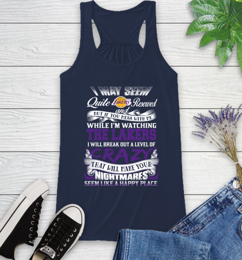 Los Angeles Lakers NBA Basketball Don't Mess With Me While I'm Watching My Team Racerback Tank 9