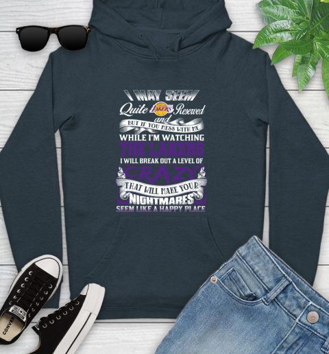 Los Angeles Lakers NBA Basketball Don't Mess With Me While I'm Watching My Team Youth Hoodie 10