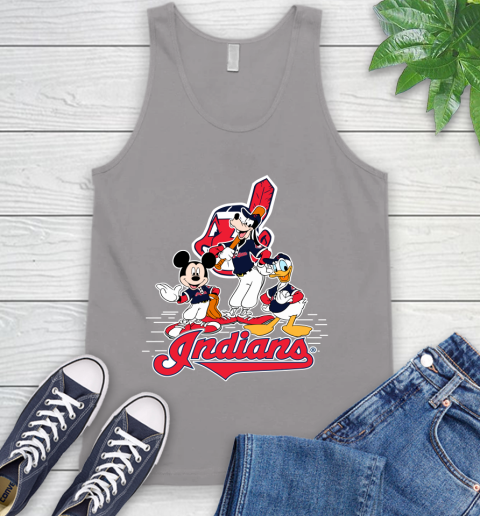 MLB Cleveland Indians Mickey Mouse Donald Duck Goofy Baseball T Shirt Tank Top 3
