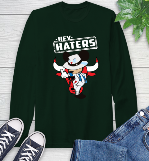 NBA Hey Haters Mickey Basketball Sports Chicago Bulls Long Sleeve T-Shirt 7