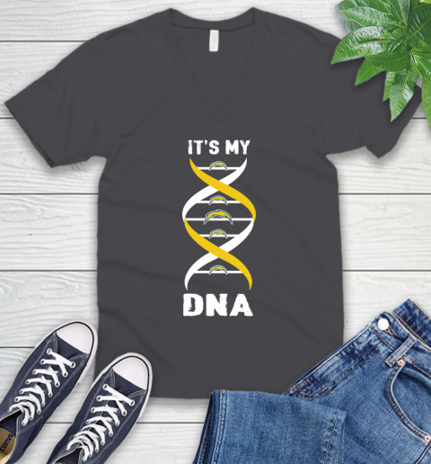 Los Angeles Chargers NFL Football It's My DNA Sports V-Neck T-Shirt 4