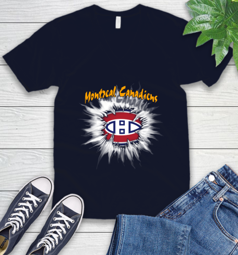 Montreal Canadiens NHL Hockey Adoring Fan Rip Sports V-Neck T-Shirt 2