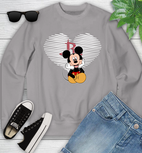 NBA Houston Rockets The Heart Mickey Mouse Disney Basketball Youth Sweatshirt 3