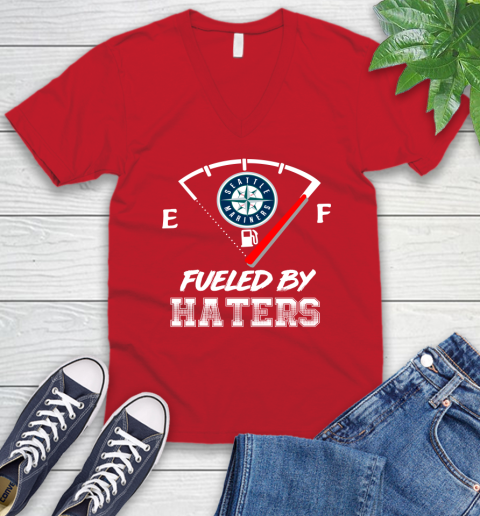 Seattle Mariners MLB Baseball Fueled By Haters Sports V-Neck T-Shirt 6