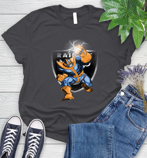 Oakland Raiders NFL Football Thanos Avengers Infinity War Marvel Women's T-Shirt 8