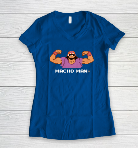 WWE Macho Man 8 Bit Women's V-Neck T-Shirt 12