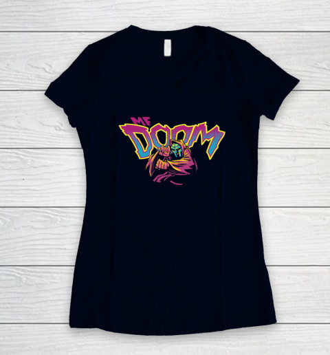 MF Doom Shirt  A Masked Man Called Doom Women's V-Neck T-Shirt 2