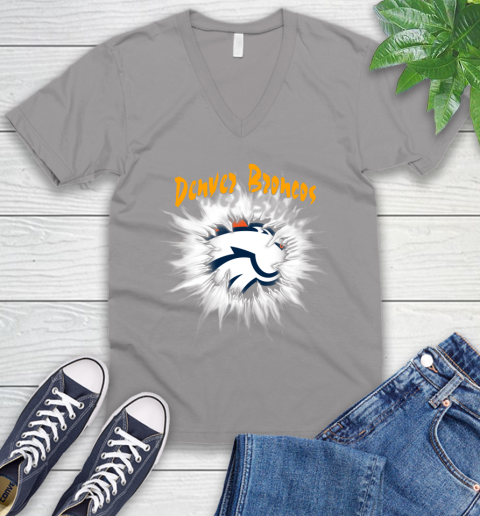 Denver Broncos NFL Football Adoring Fan Rip Sports V-Neck T-Shirt 3