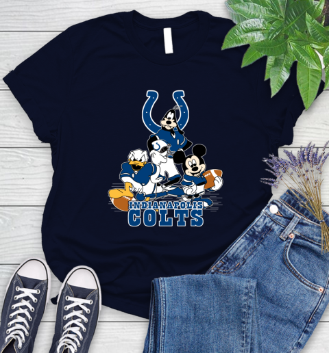 NFL Indianapolis Colts Mickey Mouse Donald Duck Goofy Football Shirt Women's T-Shirt 2