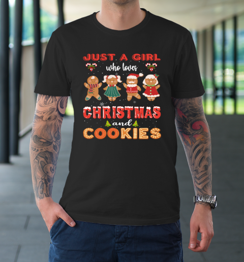 Just A Girl Who Loves Christmas And Cookies Gingerbread T-Shirt