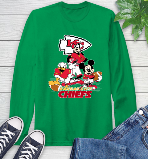 NFL Kansas City Chiefs Mickey Mouse Donald Duck Goofy Football Shirt Long Sleeve T-Shirt 8