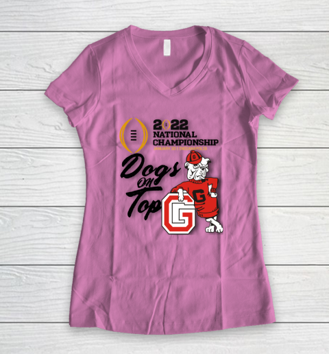 UGA National Championship  Georgia  UGA  Dogs On Top Women's V-Neck T-Shirt 6