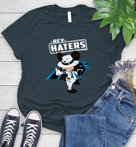 NFL Hey Haters Mickey Football Sports Carolina Panthers Women's T-Shirt 11