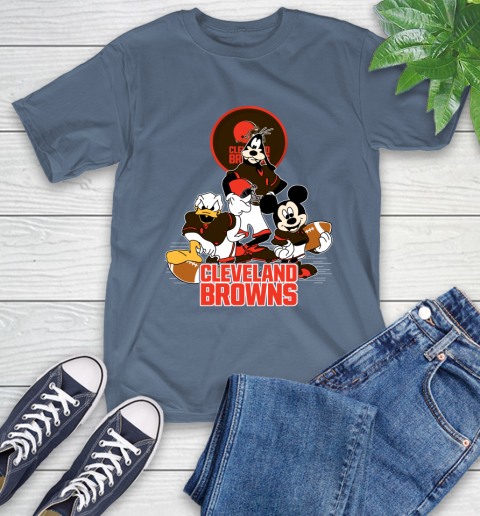 NFL Cleveland Browns Mickey Mouse Donald Duck Goofy Football Shirt T-Shirt 8