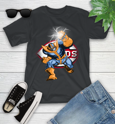 Cincinnati Reds MLB Baseball Thanos Avengers Infinity War Marvel Youth T-Shirt