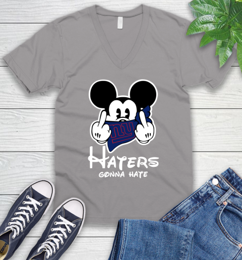 NFL New York Giants Haters Gonna Hate Mickey Mouse Disney Football T Shirt V-Neck T-Shirt 3