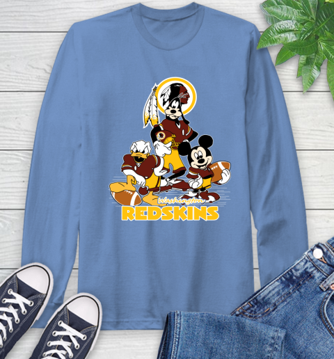 NFL Washington Redskins Mickey Mouse Donald Duck Goofy Football Shirt Long Sleeve T-Shirt 12