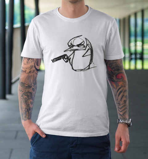 Penguin With Gun T-Shirt 8