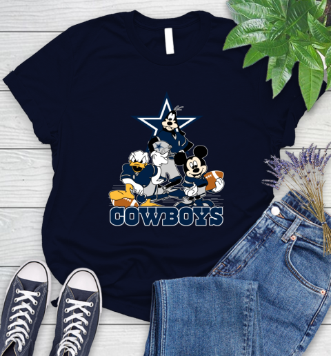 NFL Dallas Cowboys Mickey Mouse Donald Duck Goofy Football Shirt Women's T-Shirt 2