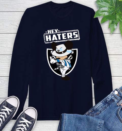 NFL Hey Haters Mickey Football Sports Oakland Raiders Long Sleeve T-Shirt 3