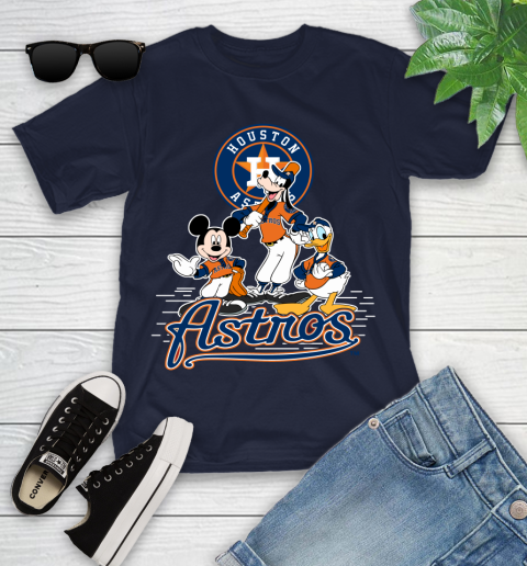MLB Houston Astros Mickey Mouse Donald Duck Goofy Baseball T Shirt Youth T-Shirt 2