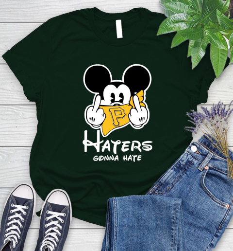 MLB Pittsburgh Pirates Haters Gonna Hate Mickey Mouse Disney Baseball T Shirt_000 Women's T-Shirt 6