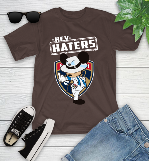 NHL Hey Haters Mickey Hockey Sports Florida Panthers Youth T-Shirt 7