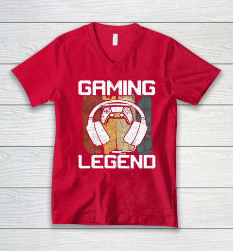 Gaming Legend PC Gamer Video Games Vintage V-Neck T-Shirt 11