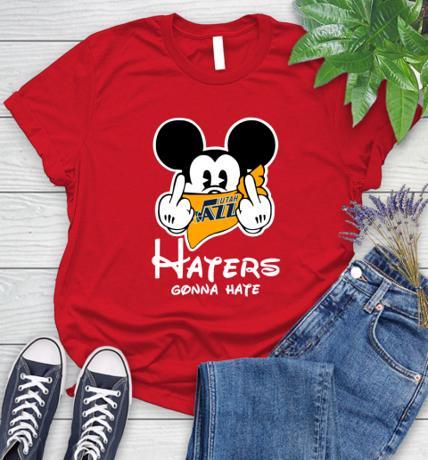 NBA Utah Jazz Haters Gonna Hate Mickey Mouse Disney Basketball T Shirt Women's T-Shirt 13