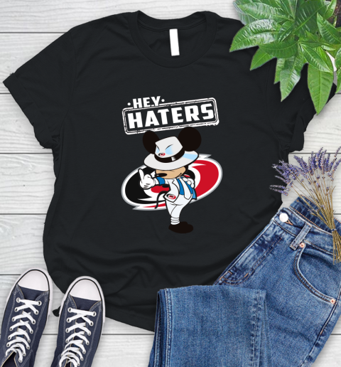 NHL Hey Haters Mickey Hockey Sports Carolina Hurricanes Women's T-Shirt