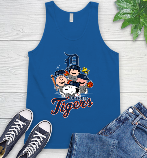 MLB Detroit Tigers Snoopy Charlie Brown Woodstock The Peanuts Movie Baseball T Shirt Tank Top 4