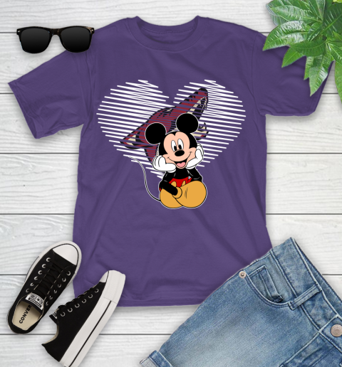 NHL Arizona Coyotes The Heart Mickey Mouse Disney Hockey Youth T-Shirt 3