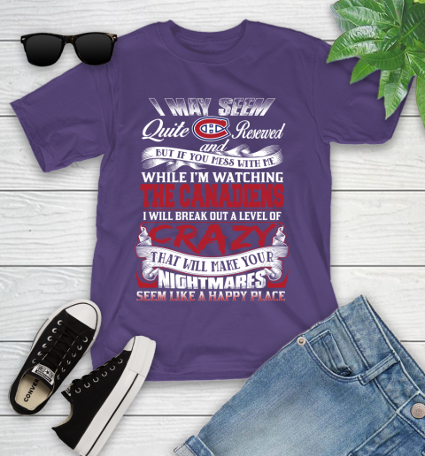 Montreal Canadiens NHL Hockey Don't Mess With Me While I'm Watching My Team Youth T-Shirt 3