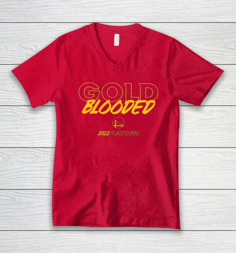 Warriors Gold Blooded V-Neck T-Shirt 5