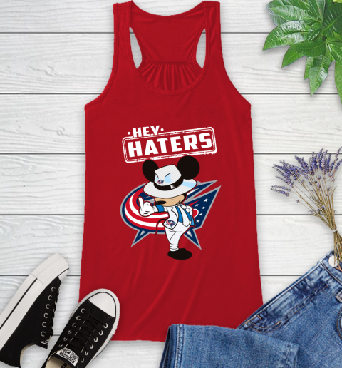 NHL Hey Haters Mickey Hockey Sports Columbus Blue Jackets Racerback Tank 5