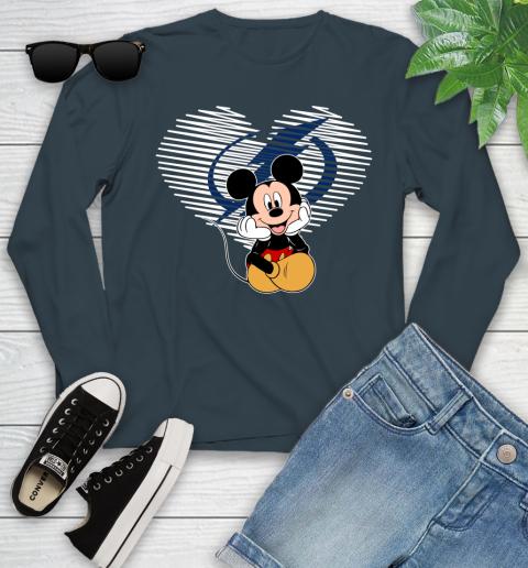 NHL Tampa Bay Lightning The Heart Mickey Mouse Disney Hockey Youth Long Sleeve 9