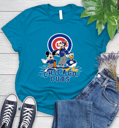 MLB Chicago Cubs Mickey Mouse Donald Duck Goofy Baseball T Shirt Women's T-Shirt 10