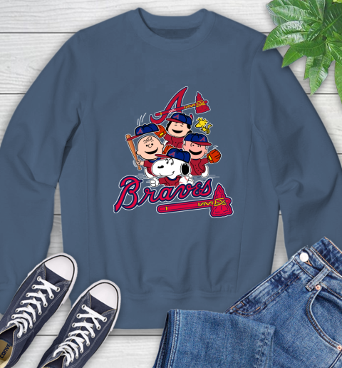 MLB Atlanta Braves Snoopy Charlie Brown Woodstock The Peanuts Movie Baseball T Shirt Sweatshirt 8