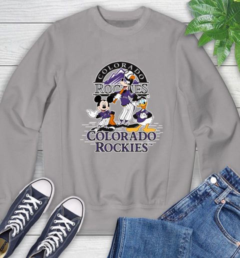 MLB Colorado Rockies Mickey Mouse Donald Duck Goofy Baseball T Shirt Sweatshirt 5