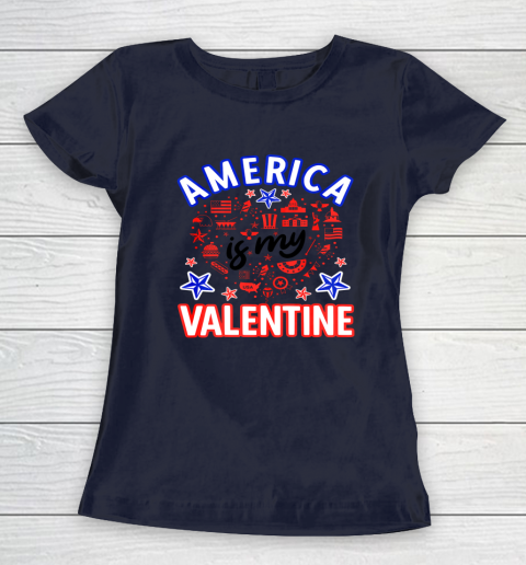 America is My Valentine Proud American Heart USA Women's T-Shirt 2