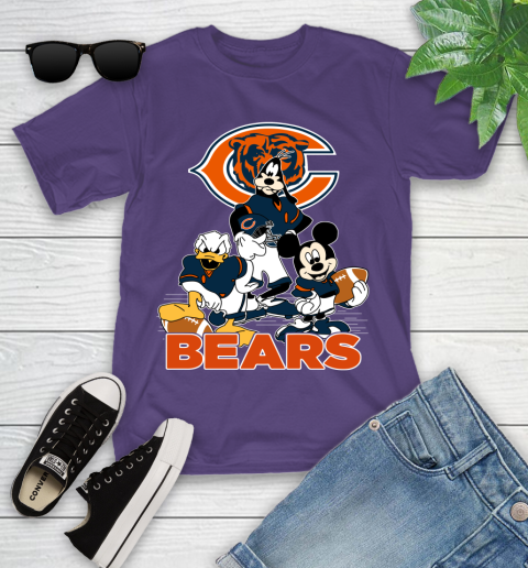NFL Chicago Bears Mickey Mouse Donald Duck Goofy Football Shirt Youth T-Shirt 3