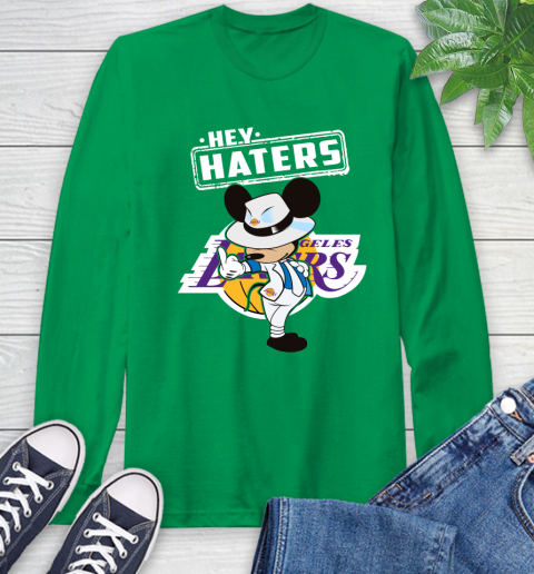 NBA Hey Haters Mickey Basketball Sports Los Angeles Lakers Long Sleeve T-Shirt 8