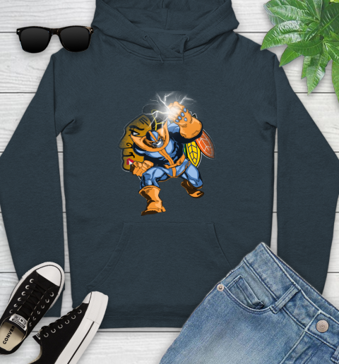 Chicago Blackhawks NHL Hockey Thanos Avengers Infinity War Marvel Youth Hoodie 10