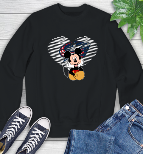 NHL Columbus Blue Jackets Carolina Hurricanes The Heart Mickey Mouse Disney Hockey Sweatshirt